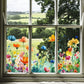 💐Autocollant de fenêtre Bouquet de fleurs colorées💞🖼️