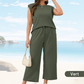 🌺New Arrival Hot Sale🌺Ensemble deux pièces décontracté pour femme, haut à manches courtes et pantalon court à jambes larges