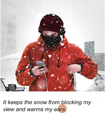 Bonnet tricoté élastique et chaud pour protéger les oreilles☃️