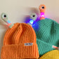 Bonnet tricoté d'hiver mignon et lumineux pour parents et enfants, petit monstre