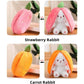 🔥Lapin aux fraises transformé en petit lapin 🎀 Peluche poupée fruit 🐰