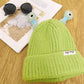 Bonnet tricoté d'hiver mignon et lumineux pour parents et enfants, petit monstre