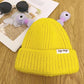 Bonnet tricoté d'hiver mignon et lumineux pour parents et enfants, petit monstre