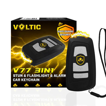 🔥 Alerte Sécurité 2025 - 46 % de réduction ⚡️ VOLTIC V77 Porte-clés 3-en-1 : Décharge Électrique, Lampe Torche & Alarme