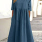🔥 « Soldes d'été ! Robe en coton à col rond et poches – Légère et élégante pour toutes les occasions ! 🌞👗 » ✨