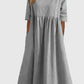 🔥 « Soldes d'été ! Robe en coton à col rond et poches – Légère et élégante pour toutes les occasions ! 🌞👗 » ✨