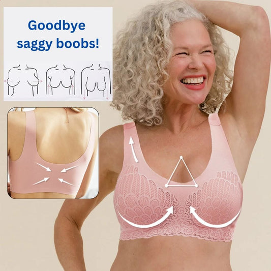 🔥2024 vente chaude🔥 Soutien-gorge en dentelle respirant anti-affaissement gracieux en Latex 4.0 en grande taille