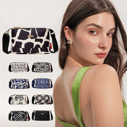 Sac bandoulière imprimé à poches multiples pour femme