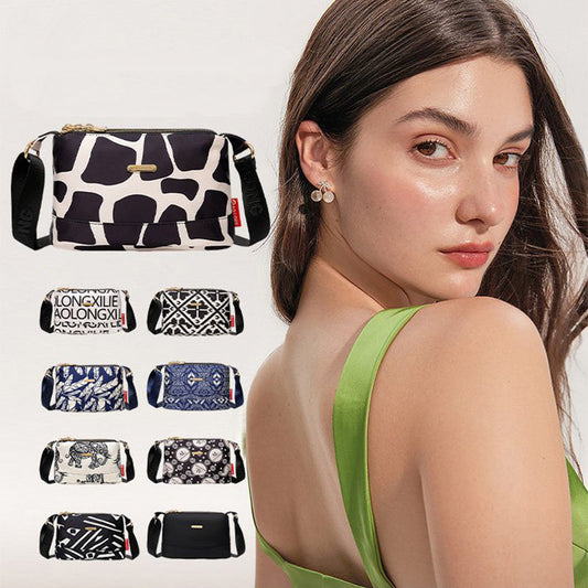 Sac bandoulière imprimé à poches multiples pour femme