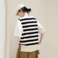 Pull rayé à col en V ou gilet pull