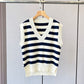Pull rayé à col en V ou gilet pull