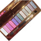 Palette de fards à paupières pailletés hautement pigmentés de 12 couleurs avec pinceau et miroir