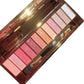 Palette de fards à paupières pailletés hautement pigmentés de 12 couleurs avec pinceau et miroir