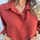 🥰Nouveau prix réduit🥰Chemise boutonnée élégante de couleur unie pour femme