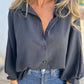 🥰Nouveau prix réduit🥰Chemise boutonnée élégante de couleur unie pour femme