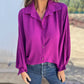 🥰Nouveau prix réduit🥰Chemise boutonnée élégante de couleur unie pour femme