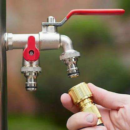 Double sortie pour usage extérieur | Clapet anti-retour intégré et laiton résistant au gel (UKCA/CE)