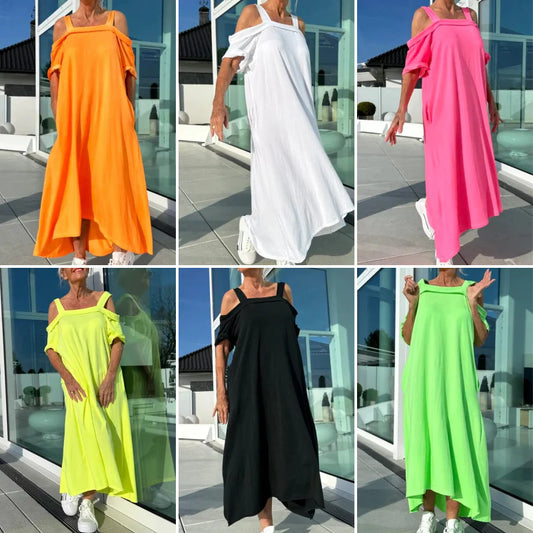 🔥Robe longue à épaules dénudées pour femme ⭐⭐⭐⭐⭐