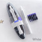 Stylo plume avec pointe rétractable : 0,38 mm, encre bleue & noire, porte-stylo transparent. Inclut 5 cartouches d'encre rechargeables.