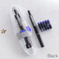 Stylo plume avec pointe rétractable : 0,38 mm, encre bleue & noire, porte-stylo transparent. Inclut 5 cartouches d'encre rechargeables.