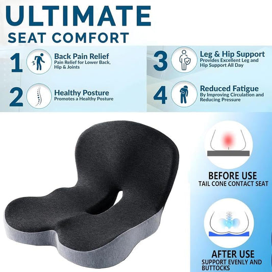 【Conception ergonomique】Siège en mousse à mémoire de forme antidérapant 💕Pour une conduite plus confortable💕