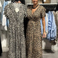 Robe longue tendance à imprimé léopard pour femme