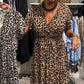 Robe longue tendance à imprimé léopard pour femme