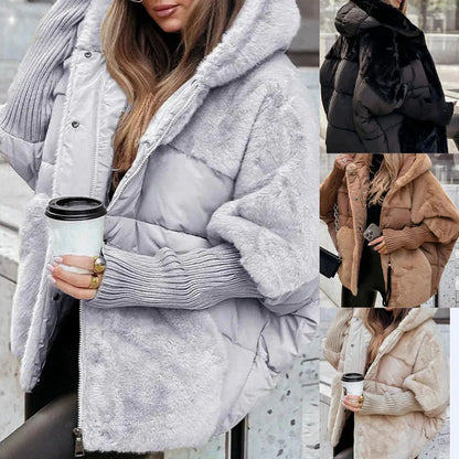 🔥Pré-réchauffement hivernal - Remises énormes🔥Manteau bouffant tricoté surdimensionné de luxe pour femme - Incontournable de l'hiver avec un design patchwork et une chaleur maximale !