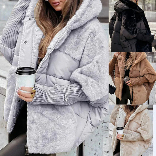 🔥Pré-réchauffement hivernal - Remises énormes🔥Manteau bouffant tricoté surdimensionné de luxe pour femme - Incontournable de l'hiver avec un design patchwork et une chaleur maximale !