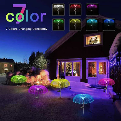 Lampe de Jardin Solaire – Lampe Méduse à Couleurs Changeantes