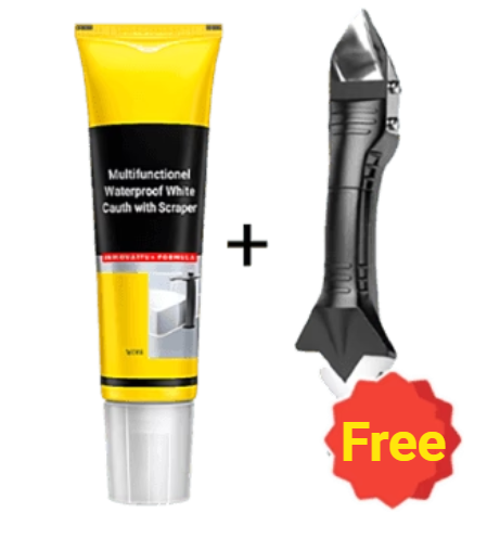 Mastic blanc imperméable multifonctionnel avec grattoir